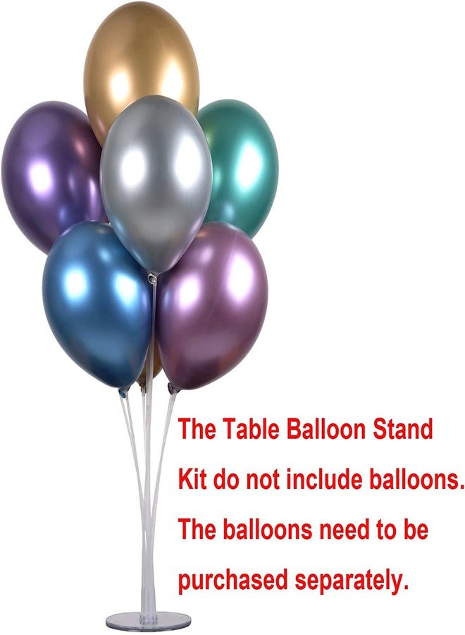 Just Flowers 2 Sets of Balloon Stand Kits with base, Reusable Clear Balloon holder Stand kit, Including 1 Tie Tool, 4 Flower Clips, for Home Outdoors Birthday Wedding Decorations(Plastic) - Image 5